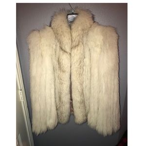 Womens White Natural blue fox fur coat
